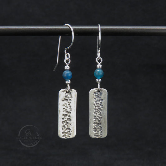 'Small Elysian Rivers with Blue Apatite Bead Earrings'