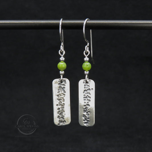 'Small Elysian Rivers with Jade Bead Earrings'