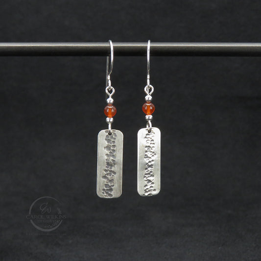 'Small Elysian Rivers with Carnelian Bead Earrings'